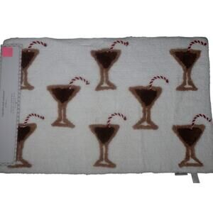 Cupcakes and Cashmere Holiday Bath Rug Martini Glass Candy Cane NWT